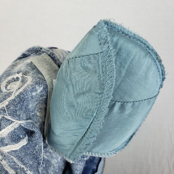 Vintage 80s 90s Andiamo Italia Boxy Dress Acid Wash Sequined Beaded size M Denim - Picture 7 of 12